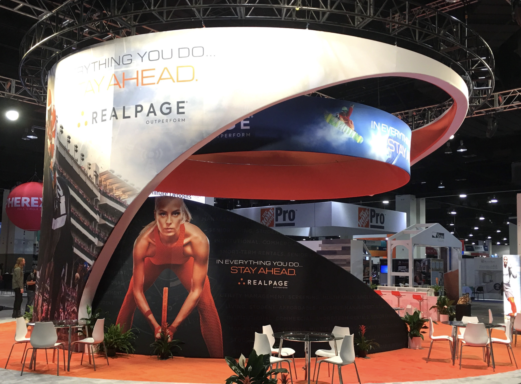 RealPage tension fabric booth detail by FIVE